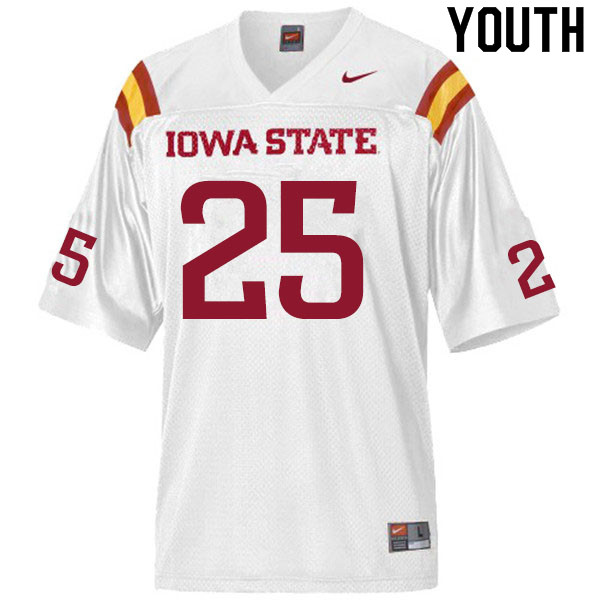 Iowa State Cyclones Youth #25 T.J. Tampa Nike NCAA Authentic White College Stitched Football Jersey RT42W41FO